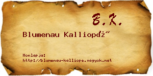 Blumenau Kalliopé névjegykártya
